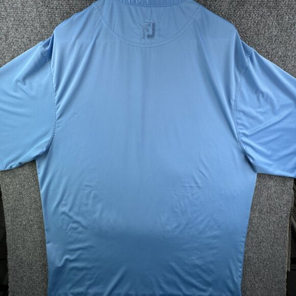 Footjoy FJ Polo Men Large Shirt Short Sleeve Solid Blue Blank Stretch Golfing - Picture 15 of 16